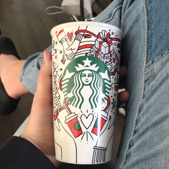 12 oz ceramic Starbucks holiday Christmas mug